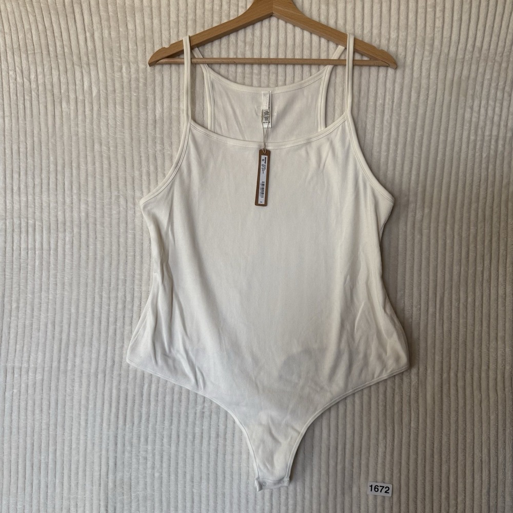 Skims Cotton Rib Bodysuit in Marble SIZE 4XL Could Fit XL/2X NWT